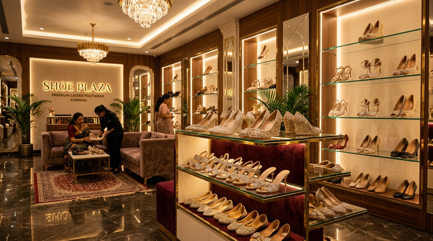 SHOE PLAZA - best ladies footwear showroom in Chennai display in Purasaiwakkam