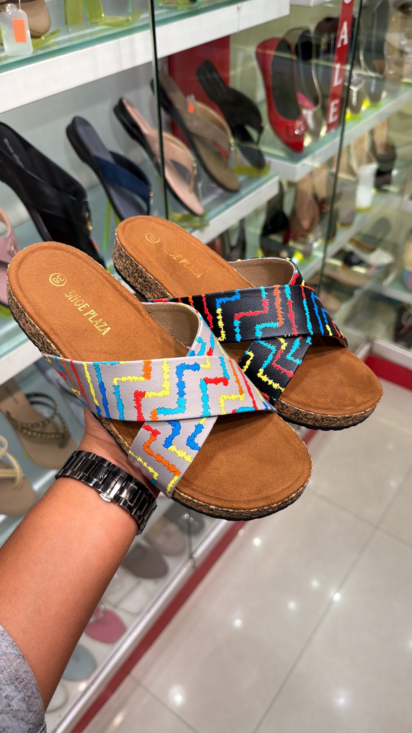 SHOE PLAZA Purasaiwakkam - Contoured Cork Footbed Slide Sandal