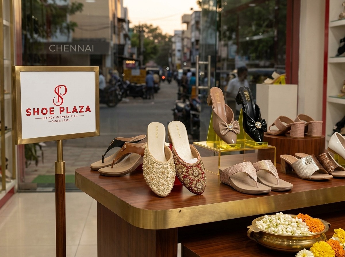 SHOE PLAZA Purasaiwakkam - Pointed Crystal Bow Reception & Sangeet Mules
