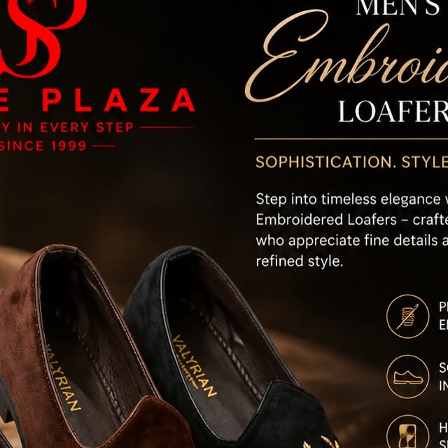 SHOE PLAZA Purasaiwakkam - Men's Royal Golden Embroidered Wedding Loafers